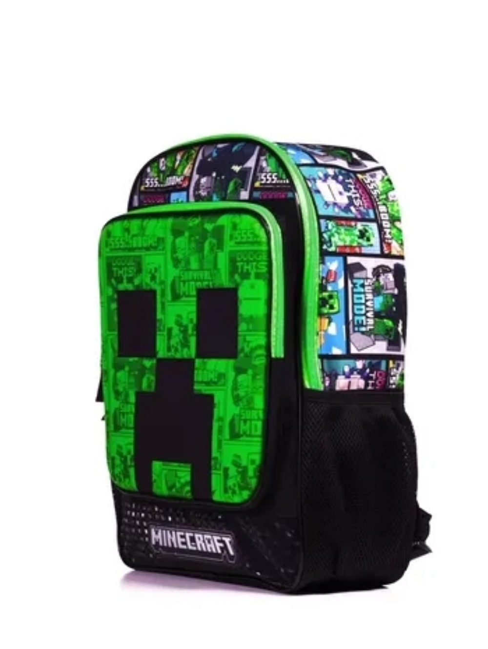 The Children's Place Minecraft Creeper Kids Backpack Green NWT